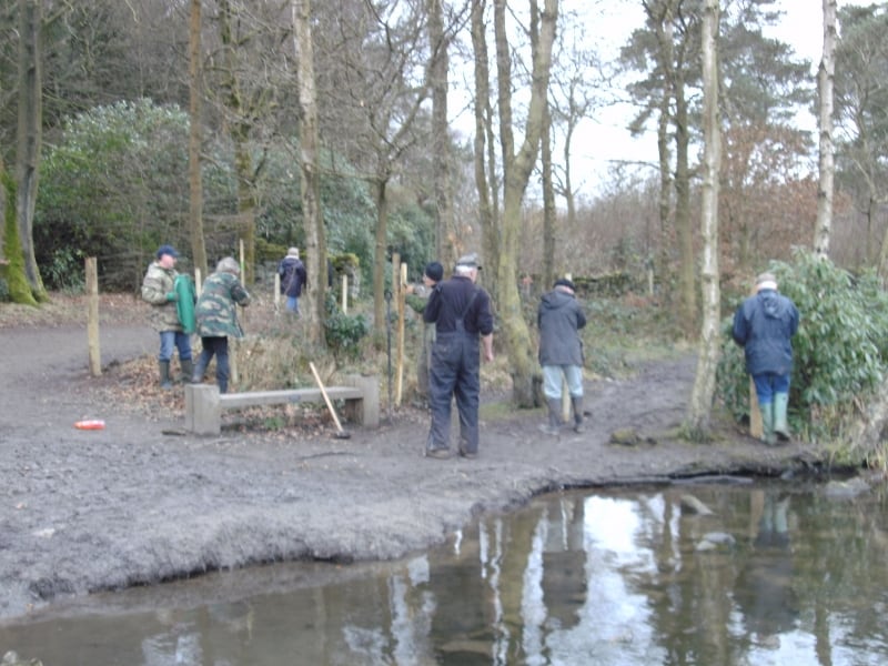 Work Party at Coppice Pond, Feb 2017. Bingley angling club