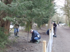 Work Party at Coppice Pond, Feb 2017. Bingley angling club