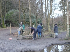 Work Party at Coppice Pond, Feb 2017. Bingley angling club